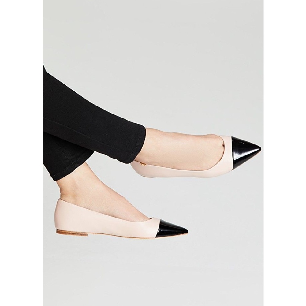 Tory Burch Pink and Black Flats Timeless Elegance